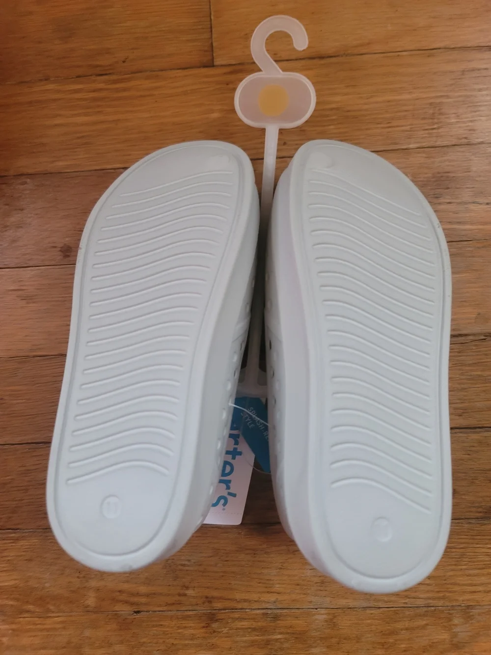 Carter's Kids White Slip-On Water Shoes with Blue Fish Detail - Size 11